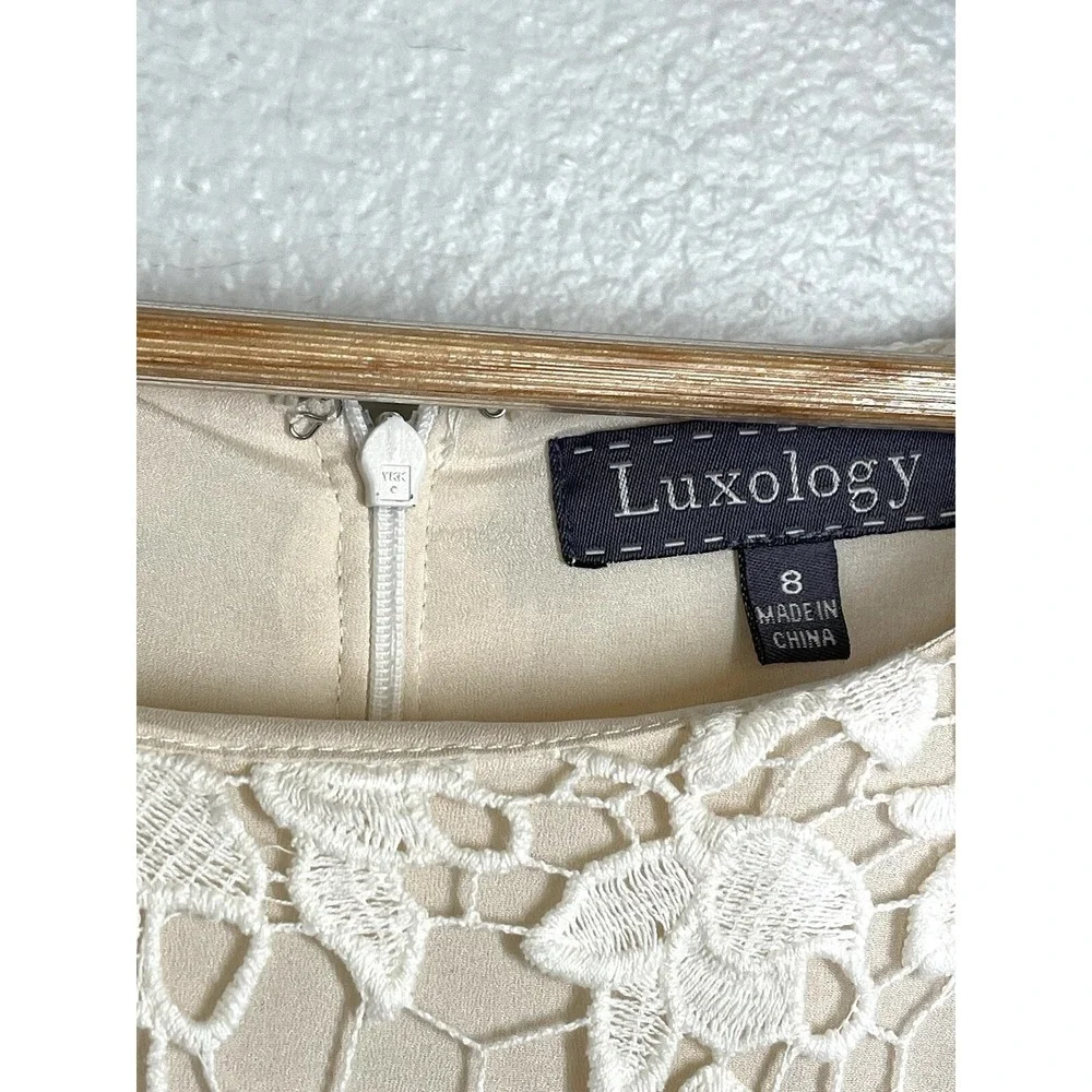Luxology Lace Off-White Dress Romantic Elegant Womens Sz 8 Wedding Shower Church